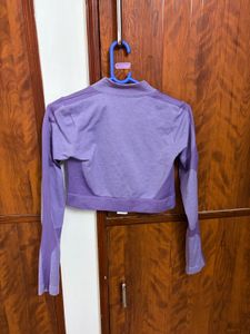 CULT Purple Snug Fit Cropped Zip Jacket (