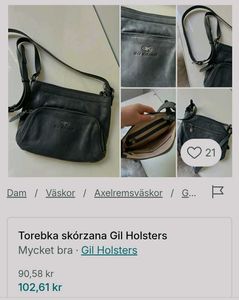 Gil holsters Black Leather Crossbody Bag