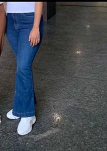 Flared Blue Denim Jeans