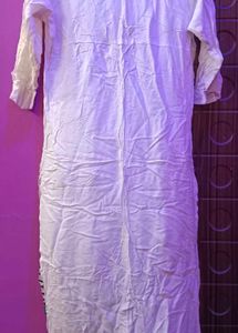 White Kurta with Black Graphic Print