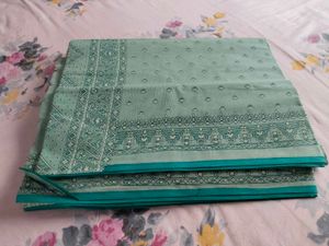 pure cotton sea green saree 🤍✨