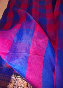 🔥2 Vibrant Blue &amp; Pink Striped Saree