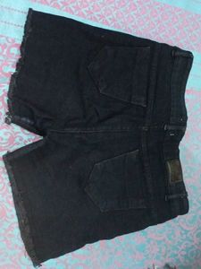 Black Denim Cut-Off Shorts
