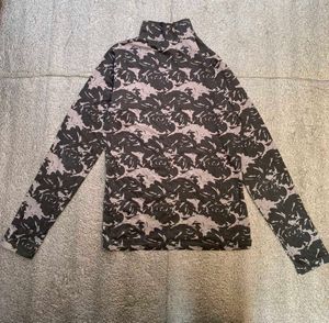 Floral Print Turtleneck Top