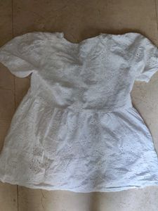 White Eyelet Button-Down Top