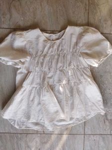 White Tiered Tunic Top korean asthetic