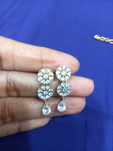 Stunning CZ Diamond Necklace &amp; Earrings Set