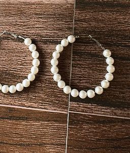 Elegant Pearl Hoop Earrings