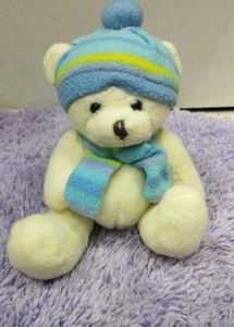 Adorable Plush Bear with Hat & Scarf