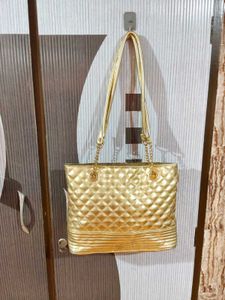 Chic Quilted Gold Handbag