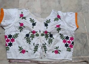 Embroidered Blouse with Floral Design