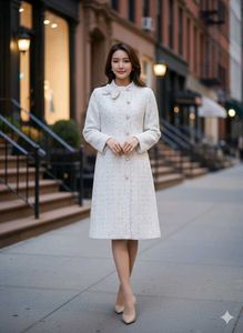 Elegant White Textured Coat