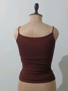 Y2K style Brown Embellished Cami Top