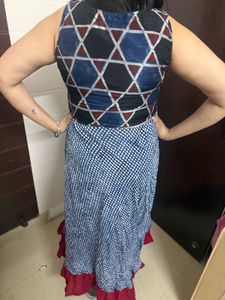 long frill gown