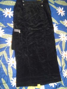 Black Velvet Maxi Skirt