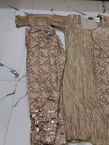 designer dress Elegant Gold Kurta Set with Paisley