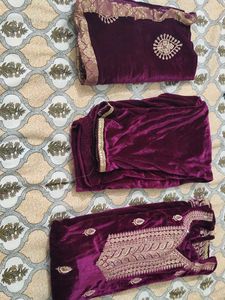 Elegant Velvet Kurta Set