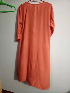 Orange Embroidered Kurta