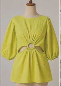 Lime Green Cut-Out Top