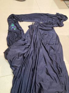 Elegant Navy Blue ready to wear Saree