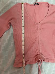 Cute Pink Long Sleeve Tank Top