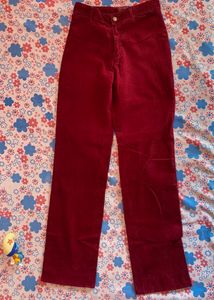 Crimson Corduroy Pants