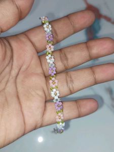 Handmade Pastel Flower Beaded Bracelet 🌸✨