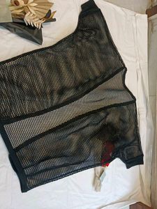 Stylish Black Mesh Kimono Cardigan