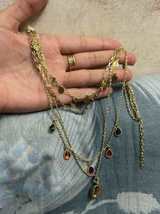New Anti Tarnish Four Layered Necklace with
