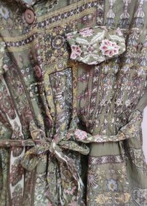 Bohemian Print Belted Long Sleeve Top