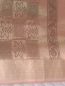 Elegant  new golden with brown Silk Saree