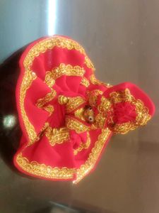 Beautiful Red &amp; Gold dress for krishna ji