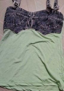 Denim Bustier Tank Top