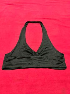 Black Halter Bralette Top