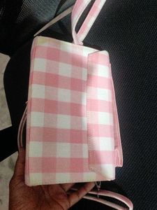 Cute Pink Gingham Crossbody Bag