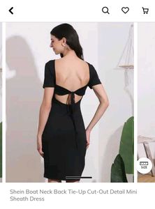 Shein Black Back Tie Cut-Out Mini Dress