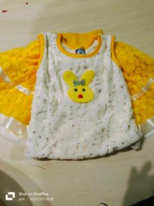 Top & Skirt Yellow White Baby Girl