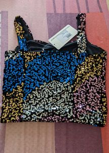 New With Tag - Sparkly Sequin Crop Top