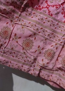 Women Pink Ethnic Motifs Printed Cotton Anarkali