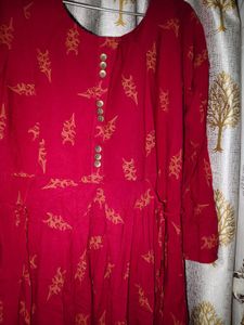Beautiful Red Printed Kurta