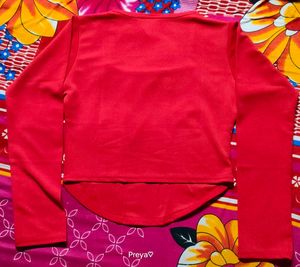Square Neck New Red Full Sleeve Top♥️