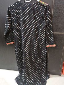 Stylish Black Polka Dot Kurta