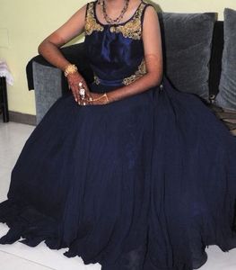 Elegant Navy Blue Gown..