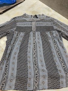 Bohemian Patterned Smocked Tunic Top