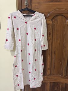 heart embroidered kurta set