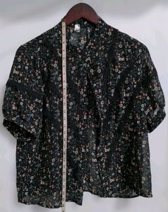 Floral Lace Trim Blouse