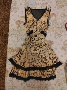 Leopard Print Sequin Y2k Dress