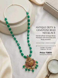 Handmade Deity Gemstone Bead Necklace