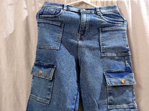 Stylish Denim Cargo Jeans –Durable,Trendy &amp; Comfy