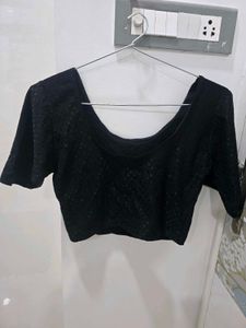 Stylish Black Textured Blouse